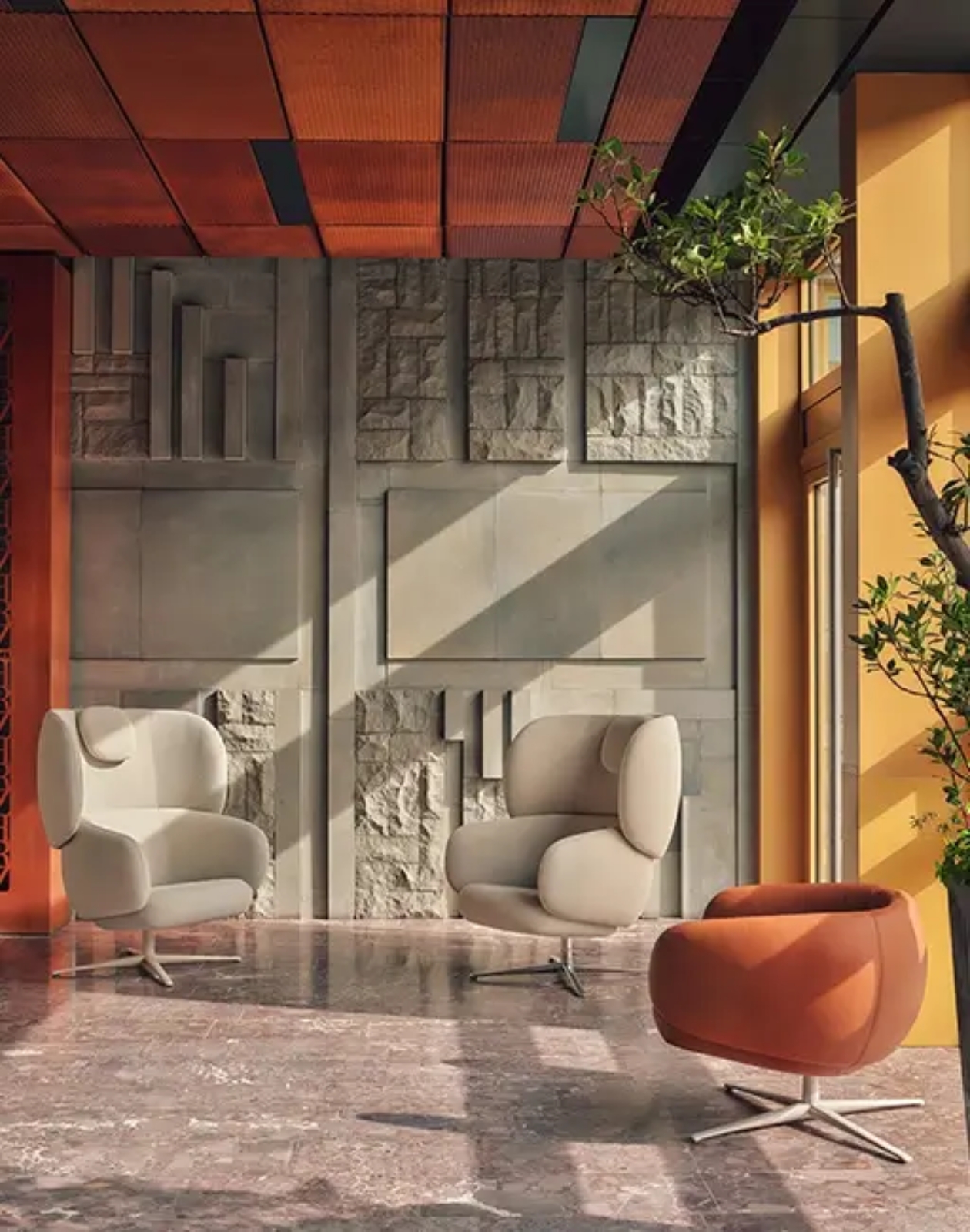 Fauteuil Grand Grace dans un espace lounge moderne